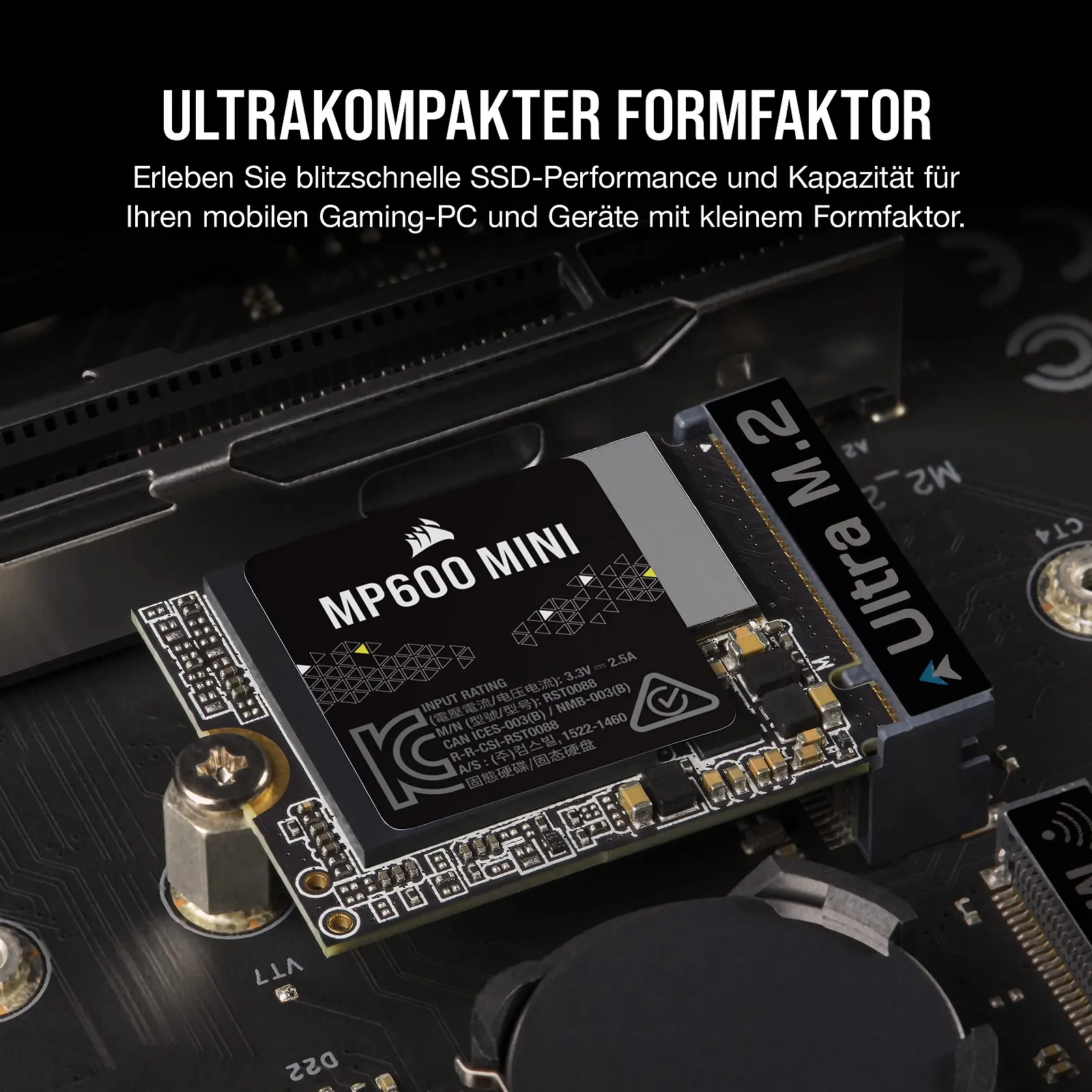 SSD-накопичувач Corsair MP600 MINI 1TB M.2 2230 NVMe PCIe x4 Gen4 Black, фото №2