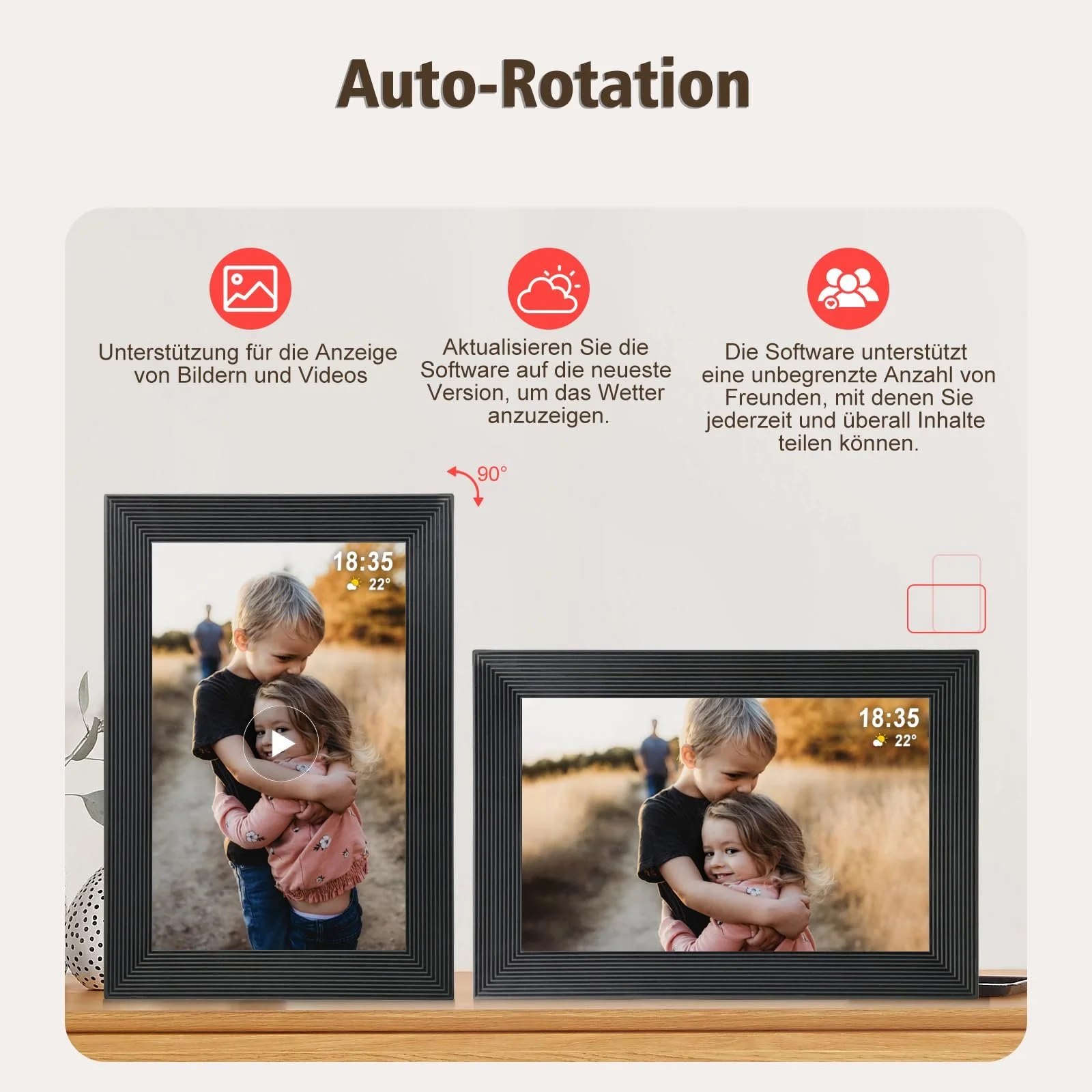 Цифровая фоторамка Golony Frameo 10.1 дюйма 1280 x 800 LCD Сенсорный экран 32 GB, фото №5