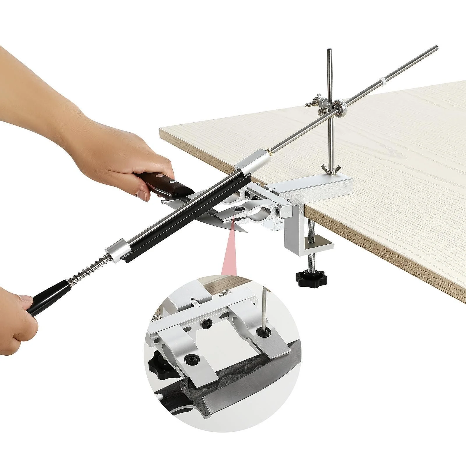 Устройство для заточки ножей Складное регулируемое с точильными камнями Набор B, фото №4