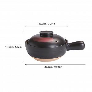 Глиняний горщик Toyvian термостійкий для газової плити Чорний з червоним малюнком synthetic.ua - Фото 1