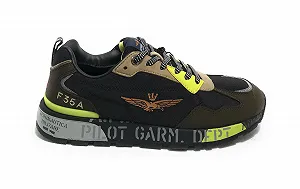 Кросівки Aeronautica Militare ecosuede/Nylon Nero / Verde Militare U25AR01 242SC276CT3380 - Фото 1