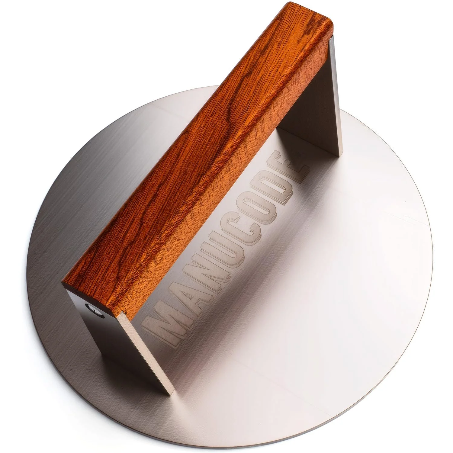 Пресс для бургеров Grill Weight 304 Stainless Steel 1.42 кг 20.5 см с деревянной ручкой, фото №8 Пресс для бургеров Grill Weight 304 Stainless Steel 1.42 кг 20.5 см с деревянной ручкой, фото №8