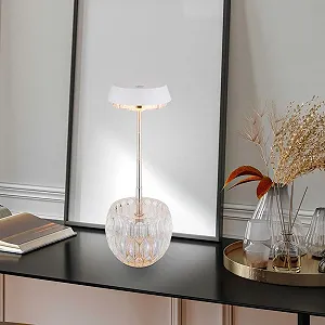 Настольная лампа GLOBO LIGHTING LED Touch Dimmer Stainless Steel Glass 28 см synthetic.ua - Фото 1