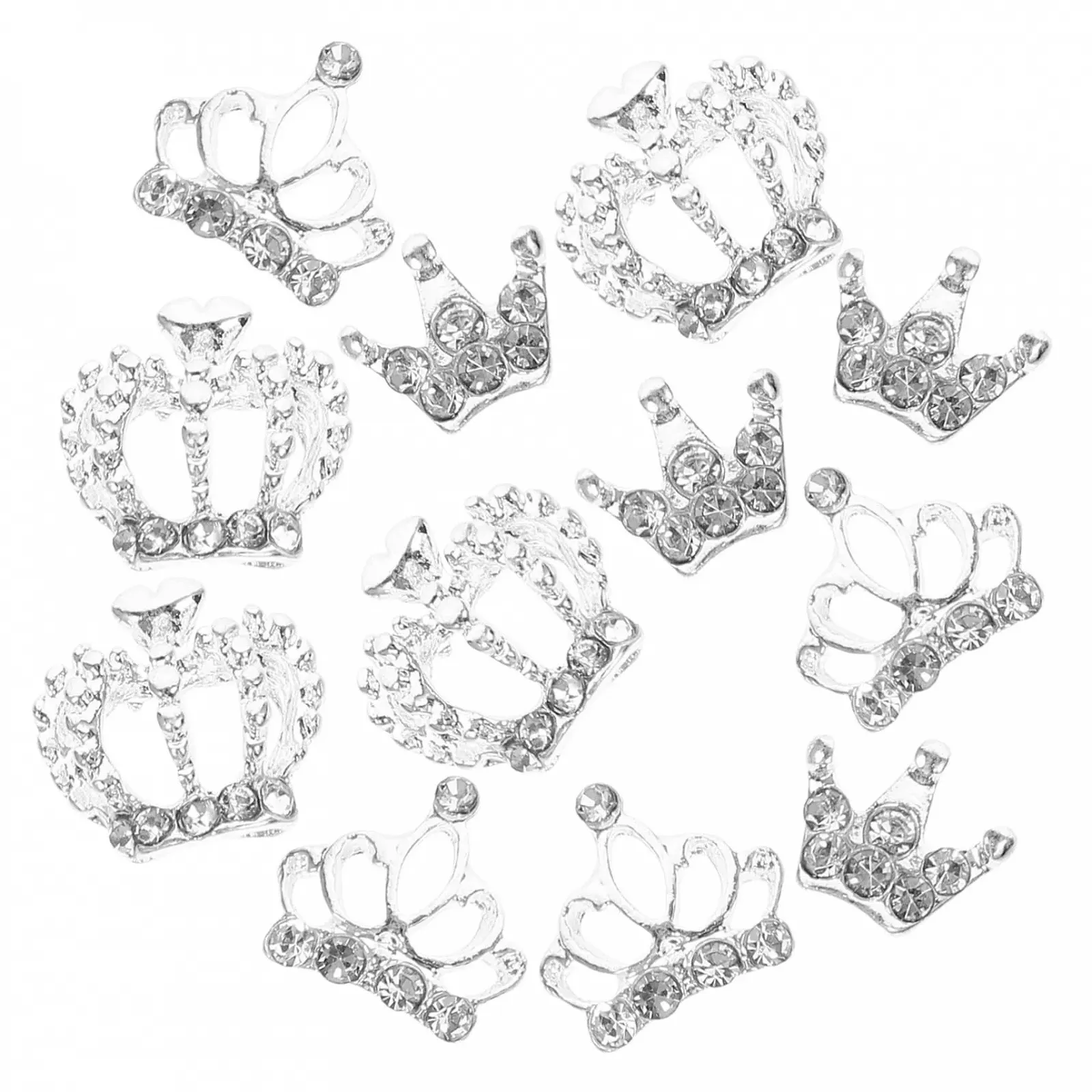 Набор для маникюра Корона PLAFOPE, 12 шт., украшения для ногтей, маникюрный набор, украшения для маникюра, блестки для ногтей, аксессуары для ногтей, сплав, фото №1