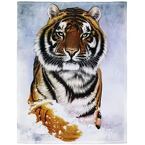 Покривало YISUMEI М'яка Фланелева Покривало М'який Фліс Тигр у Снігу, 150 x 200 см - Фото 1