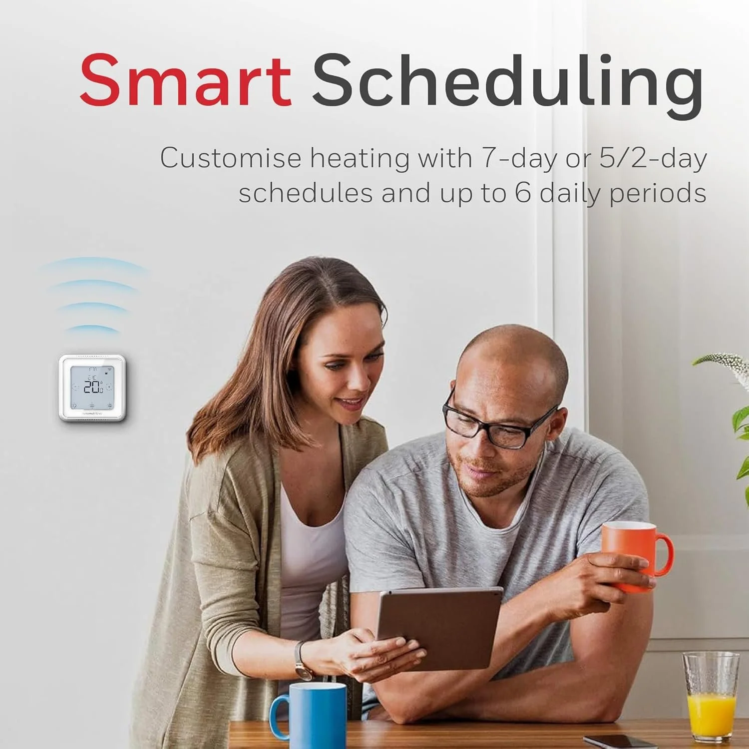 Розумний термостат для дому Honeywell Home T6 Wi-Fi Білий, фото №4 Розумний термостат для дому Honeywell Home T6 Wi-Fi Білий, фото №4