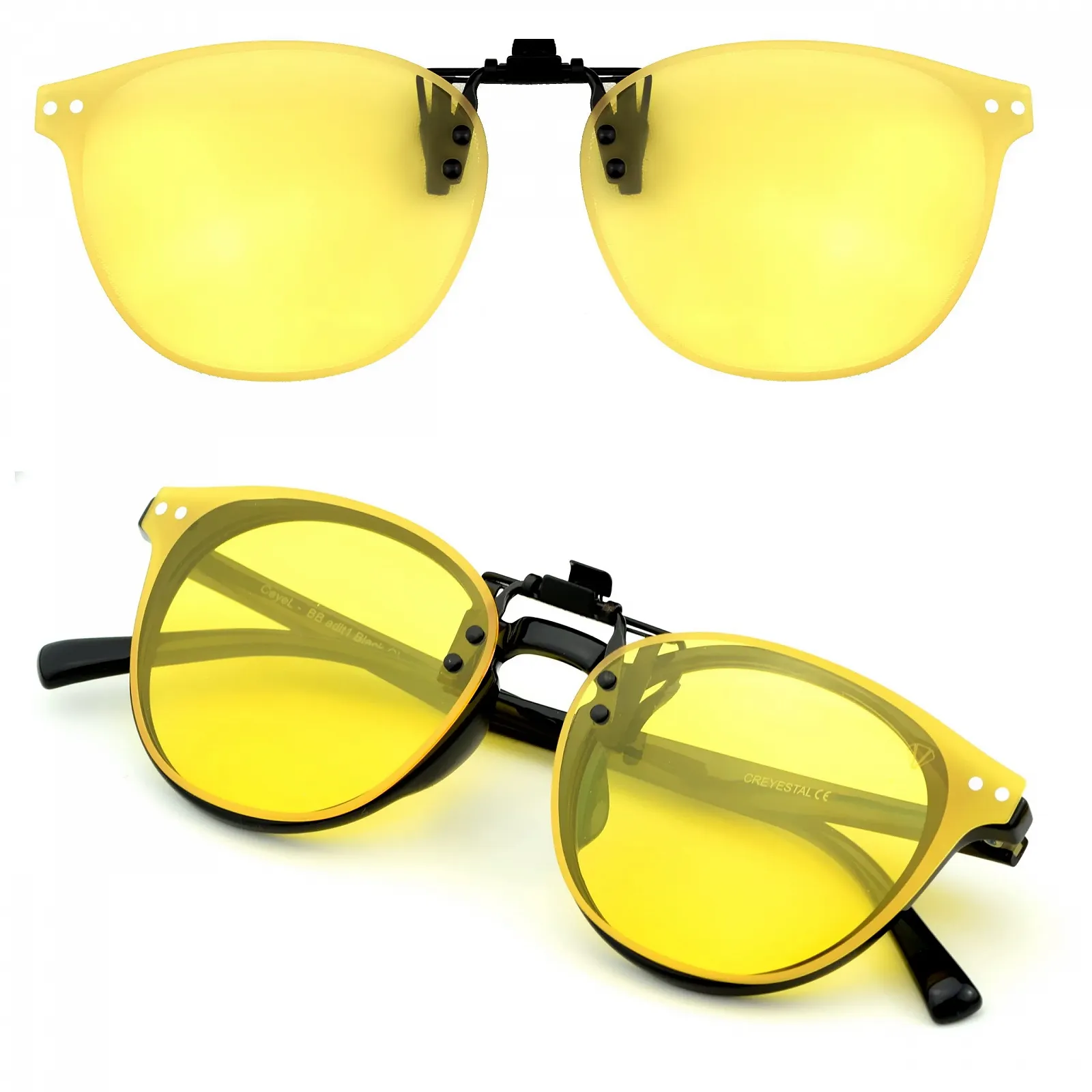 Кліп для окулярів CREYESTAL для нічного водіння, поляризовані, Жовті, фото №1