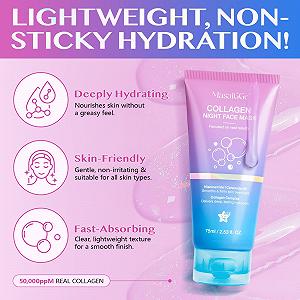 Ночная маска Collagen Wrapping Mask, коллагеновая маска, ночная маска-пленка для лица, коллагееновая маска-пленка на ночь, уменьшает провисание и тусклость synthetic.ua - Фото 1