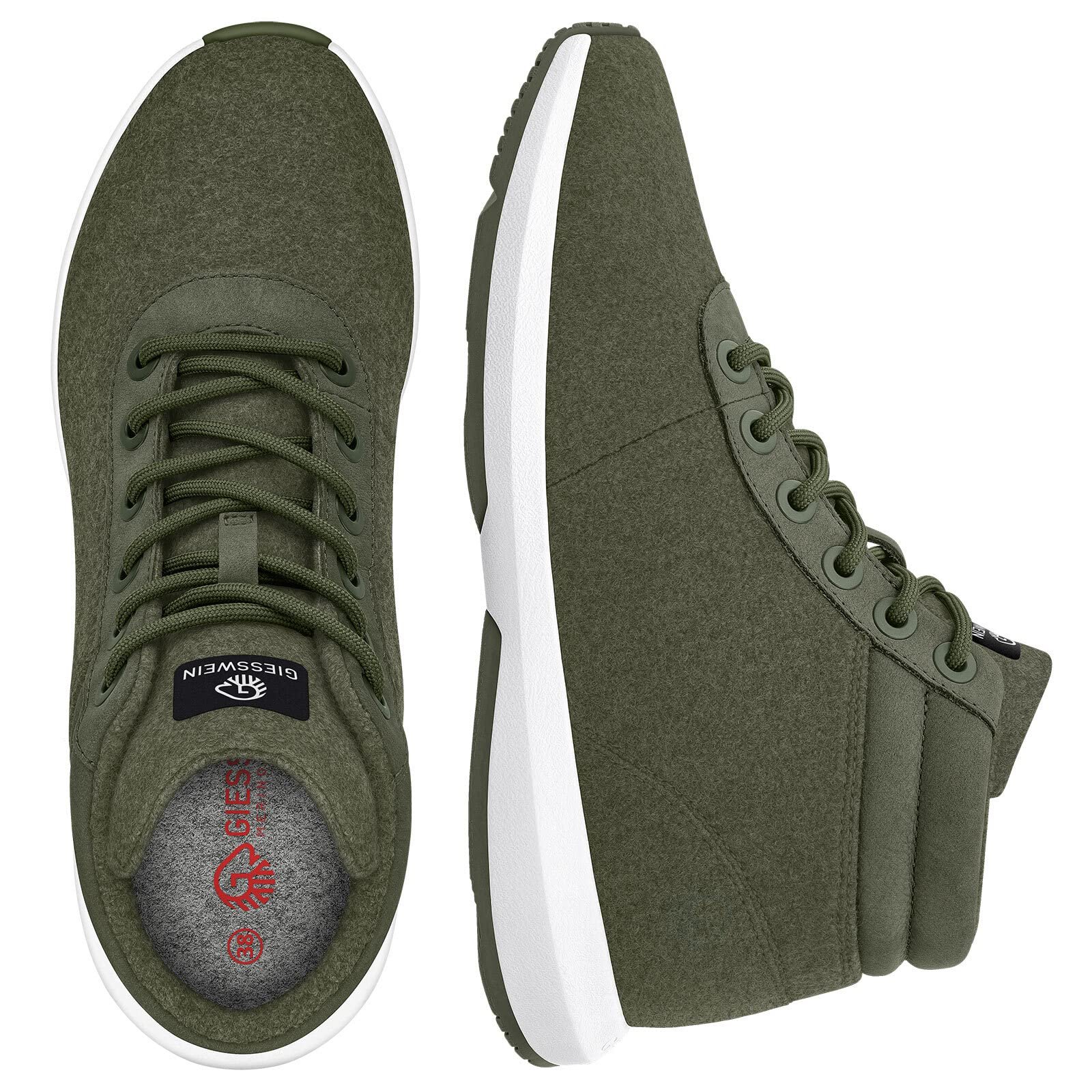 Кросівки GIESSWEIN Wool High Top Чоловічі - Зимові Кросівки з вовни мериноса для чоловіків, утеплені зимові Кросівки для вулиці з вовни мериноса, фото №4