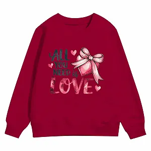 Рубашка с длинными рукавами для девочек, осень-зима, праздничный принт ко Дню Святого Валентина, детская толстовка synthetic.ua - Фото 1