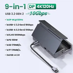 Док-станція Ugreen 9в1 CM800 100W Steam Deck, ROG Ally, Nintendo, X Legion synthetic.ua - Фото 1
