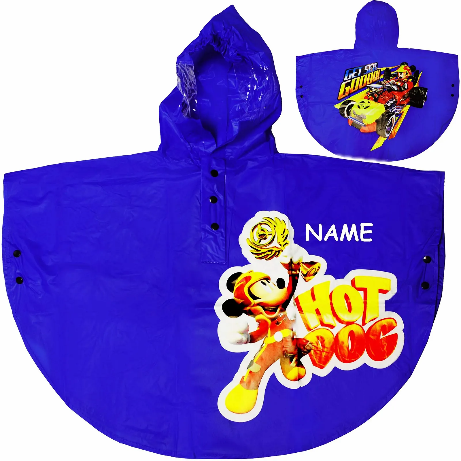 Дитячий пончо Mickey Mouse & Car блакитний/помаранчевий, фото №3