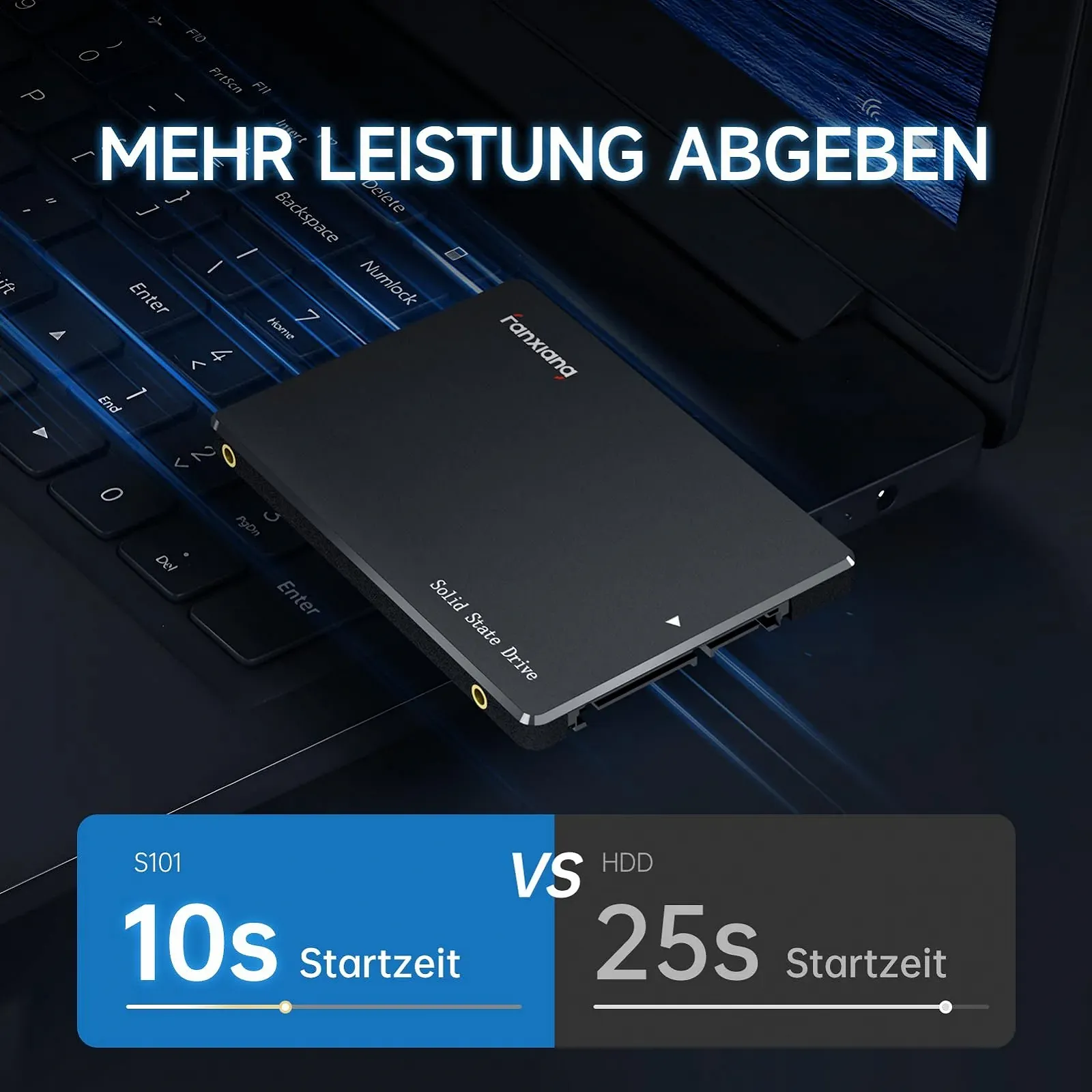 Внутренний SSD накопитель fanxiang S101 2TB SATA III 2.5 дюйма 550/500 MB/s Черный, фото №3