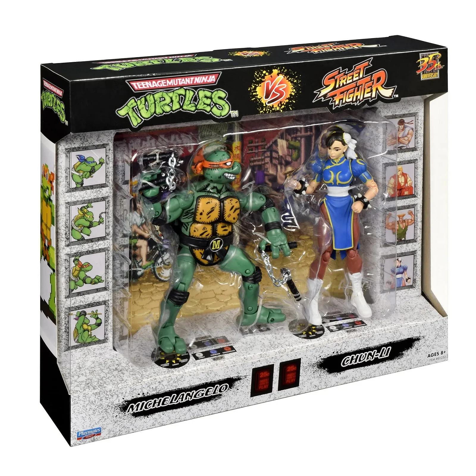 Набор фигурок Bandai Teenage Mutant Ninja Turtles x Street Fighter Mike VS Chun Li P81252 15 см, фото №2
