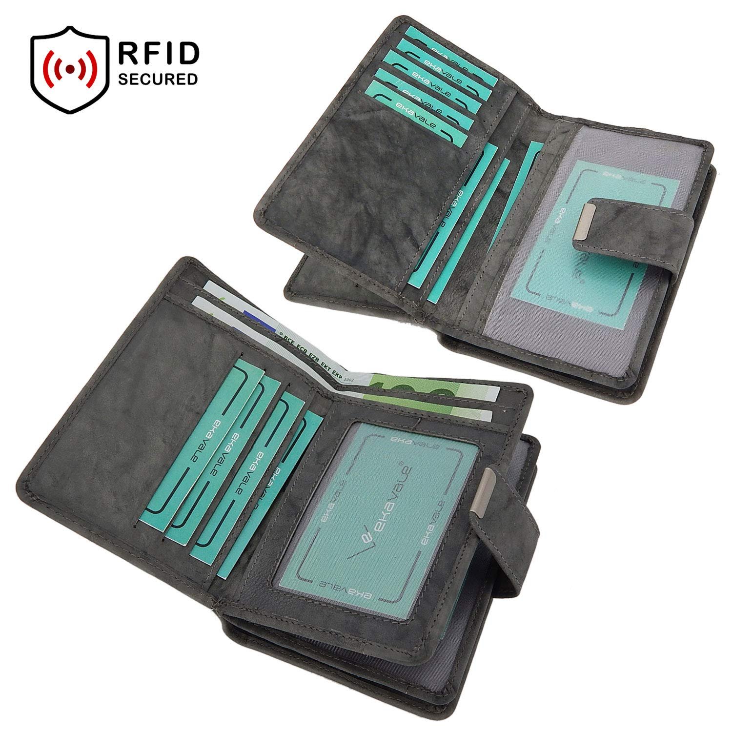 Кошелек Женский Кожаный Мягкий с RFID защитой Серый, m, фото №7