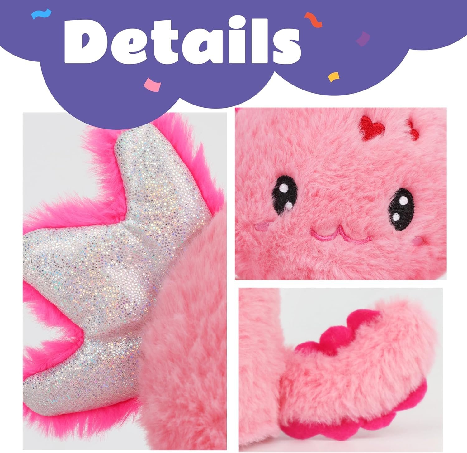 Интерактивная мягкая игрушка Cuteoy Аксолотль говорящая и поющая Розовая, фото №3 Интерактивная мягкая игрушка Cuteoy Аксолотль говорящая и поющая Розовая, фото №3