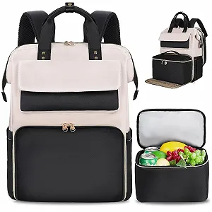 Рюкзак BERTASCHE Lunch для ноутбука 17.3" 2-в-1 з термосумкою чорно-бежевий - Фото 1