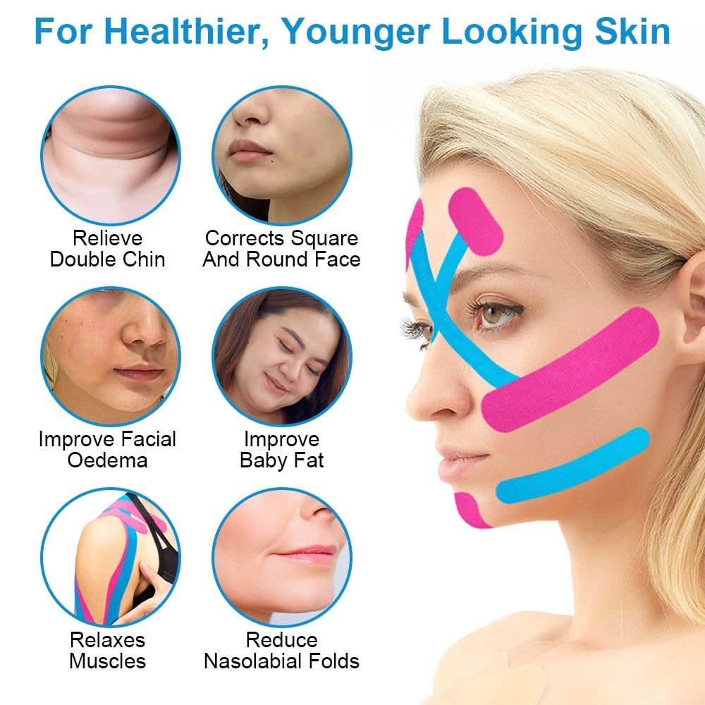Набір стрічок для підтяжки обличчя 4 шт, багатофункціональна стрічка для обличчя для зміцнення та підтяжки шкіри, фото №7 Набір стрічок для підтяжки обличчя 4 шт, багатофункціональна стрічка для обличчя для зміцнення та підтяжки шкіри, фото №7