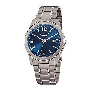Чоловічий годинник REGENT Титан, титановий корпус 38 мм, кварцовий механізм, арабські цифри, дата - Фото 1