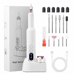 Машинка для нігтів Brencco Professional Wireless, 12-в-1 для гелевих нігтів 18000 об/хв, 8 тримачів для свердлильних головок, подвійна зарядка Type-C - Фото 1