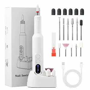 Купити Машинка для нігтів Brencco Professional Wireless, 12-в-1 для гелевих нігтів 18000 об/хв, 8 тримачів для свердлильних головок, подвійна зарядка Type-C - Фото 1 Машинка для нігтів Brencco Professional Wireless, 12-в-1 для гелевих нігтів 18000 об/хв, 8 тримачів для свердлильних головок, подвійна зарядка Type-C - Фото 1