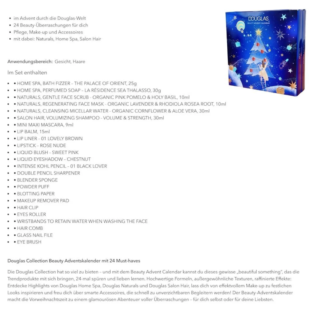 Календар Адвенту Douglas 2024 Косметика для жінок - Limited Cube - Різдвяний календар з 24 косметичними продуктами, фото №3