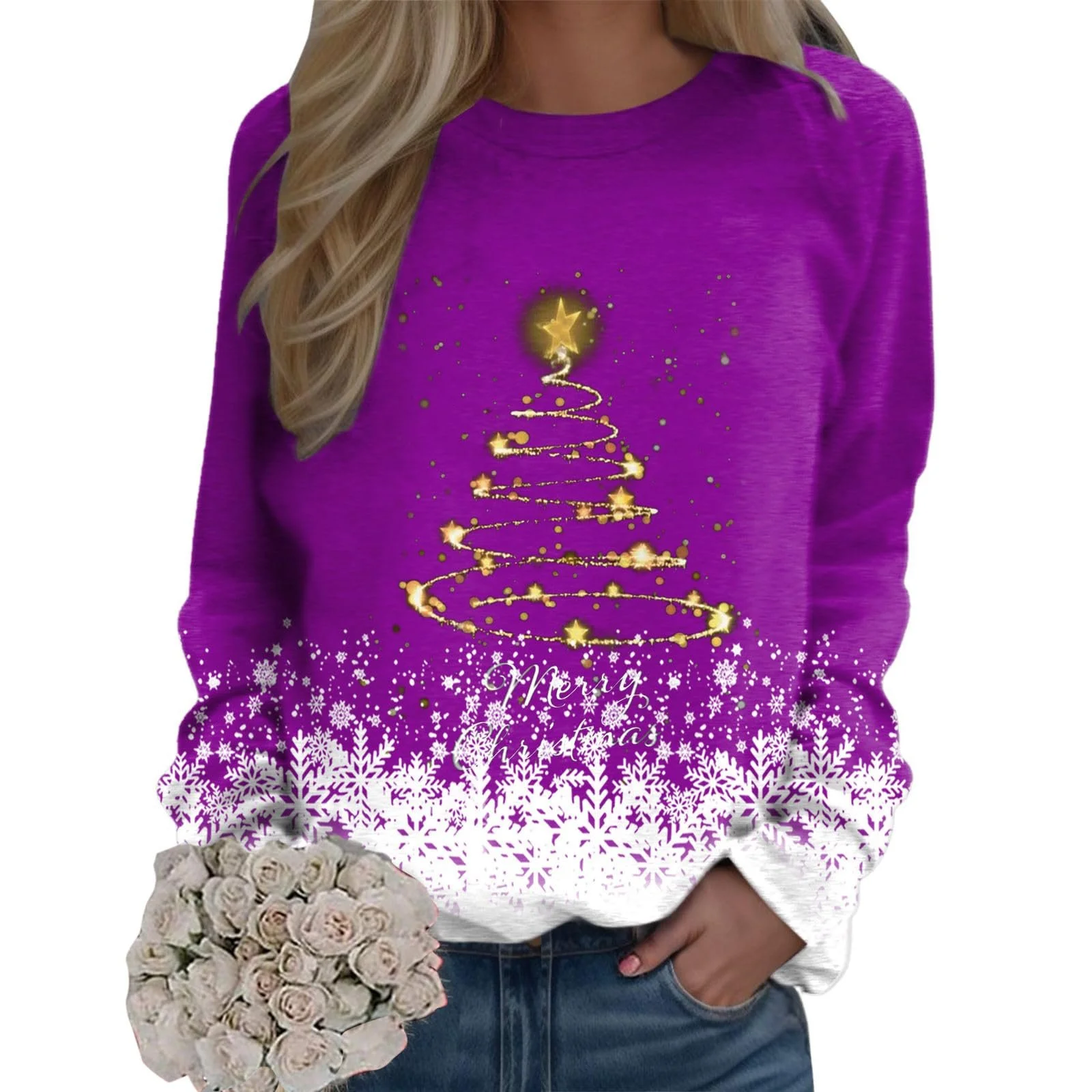 Різдвяний Светр PMUAFG Різдвяний Принт, фото №3