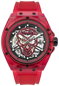 Чоловічий годинник Police Quartz PL.15924JPR-16P, червоний, 44 мм, силіконовий ремінець - Фото 1