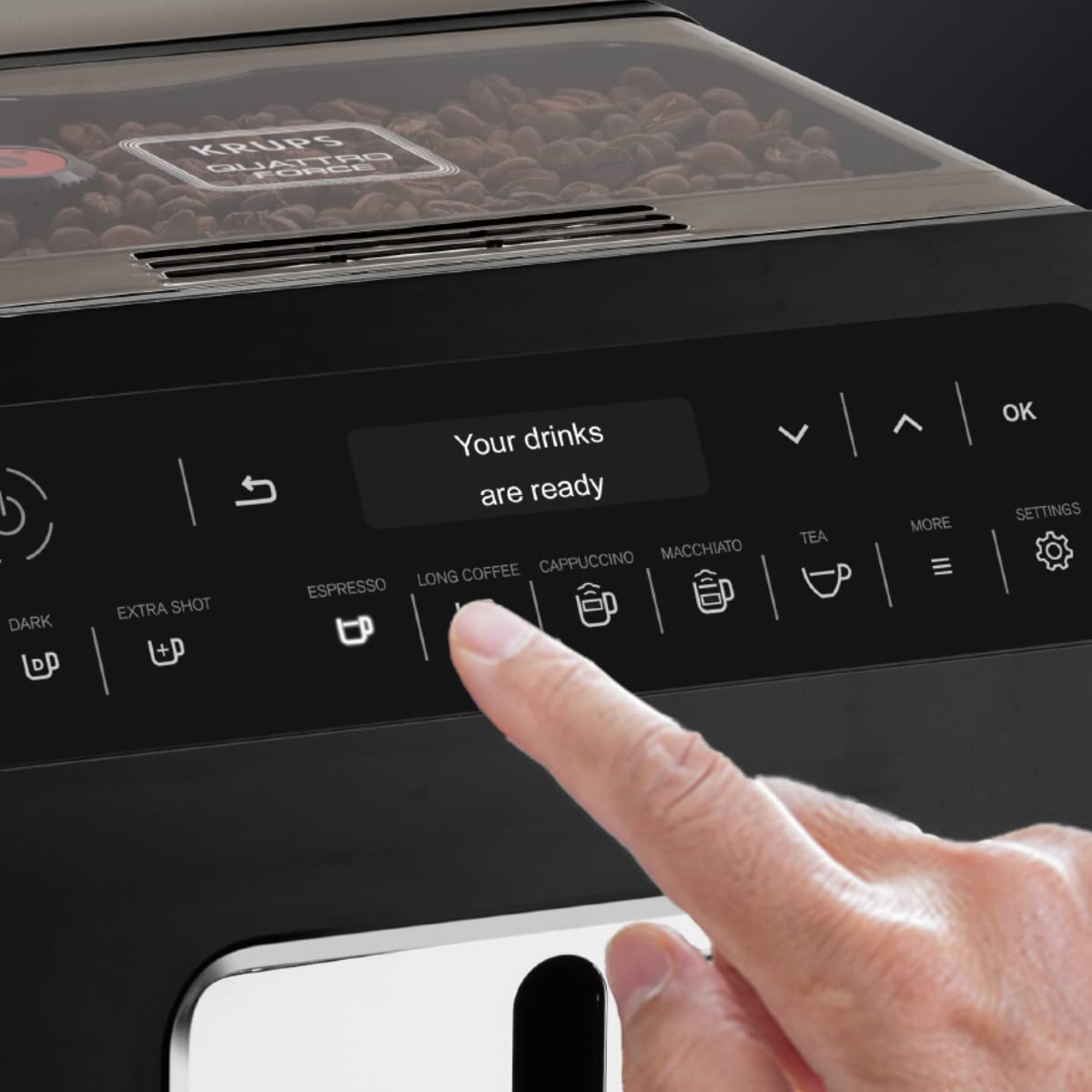 Кавомашина Krups Evidence One Touch Cappuccino Панель управління OLED з сенсорним екраном 2,1 л, фото №4