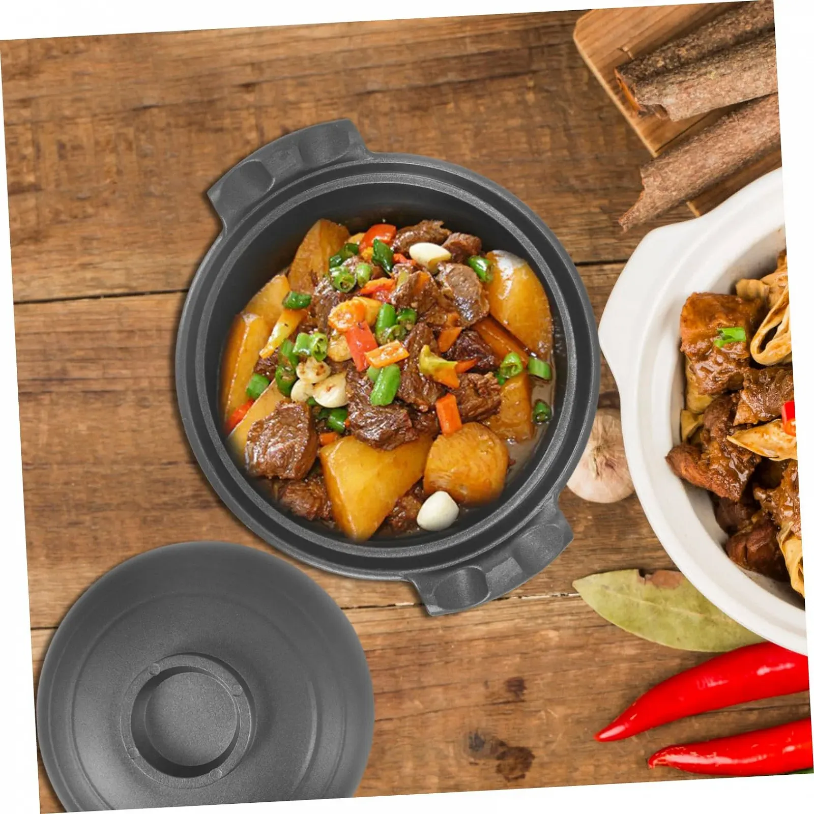 Кастрюля VICASKY Керамическая Многофункциональная С двойными ручками Антипригарная, фото №8