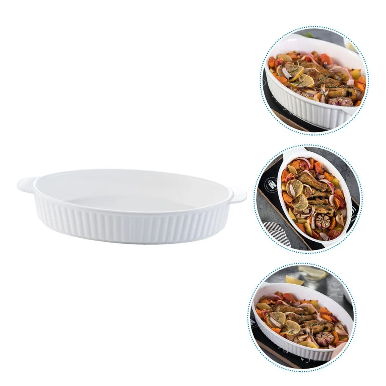 Форма для запікання керамічна з подвійними ручками термостійка, фото №5 Форма для запікання керамічна з подвійними ручками термостійка, фото №5