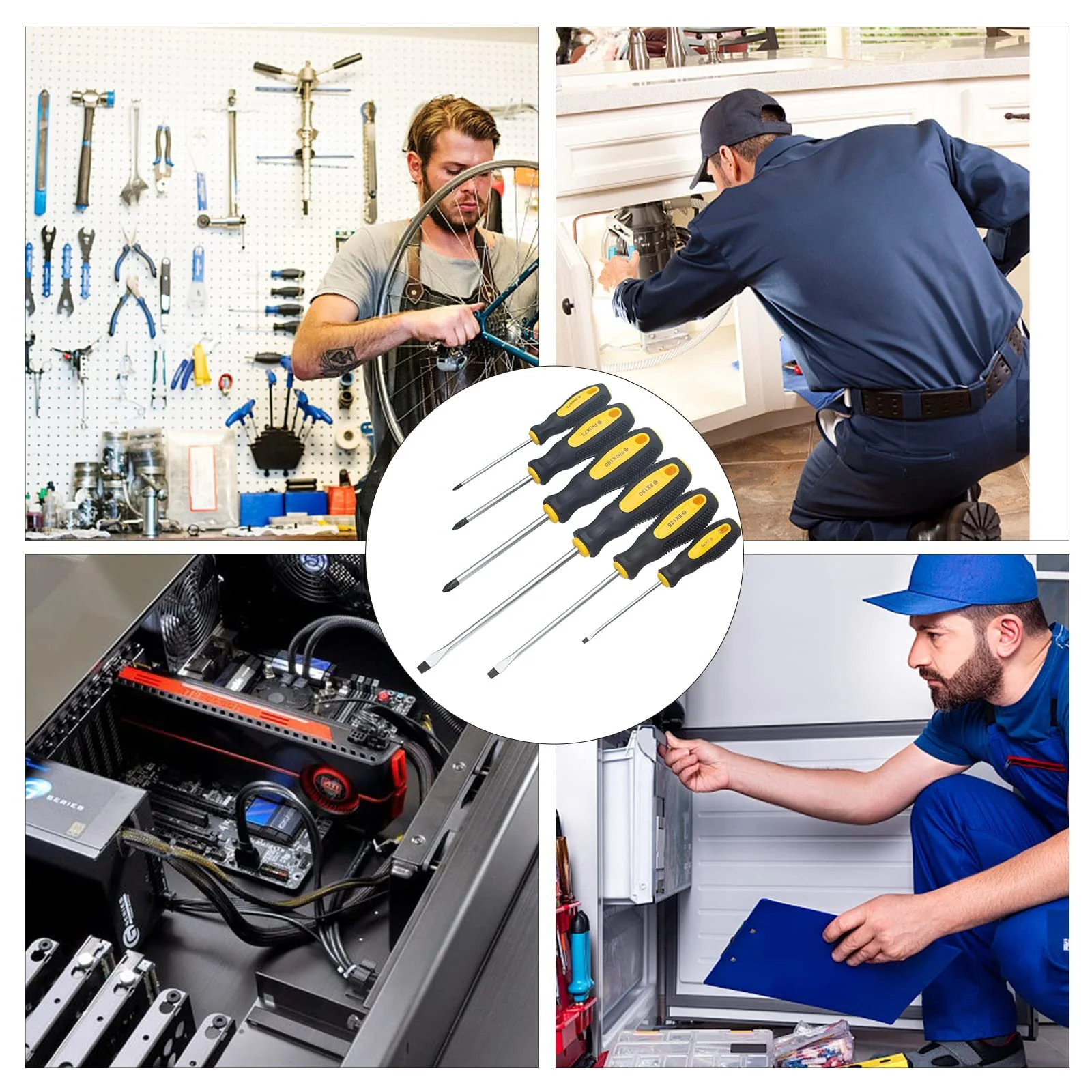 Набір викруток HPMAISON 6 шт. хромованадієва сталь з магнітним наконечником 3 Phillips, фото №7