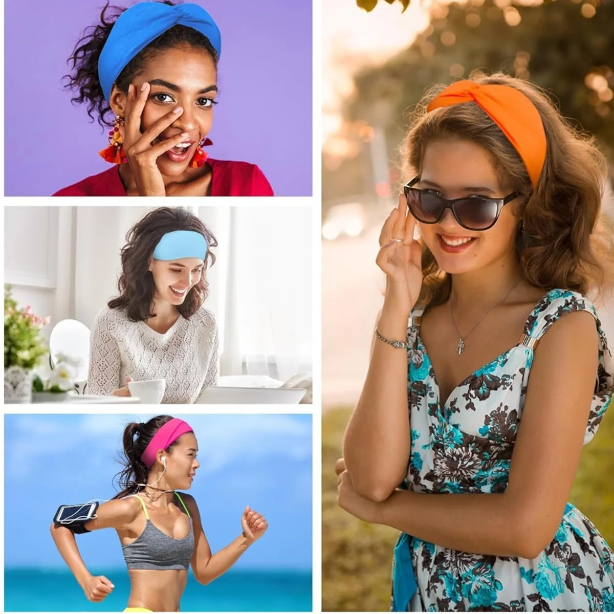 Пов'язка на голову еластична Твіст Богемна Вузол Однотонна, фото №5