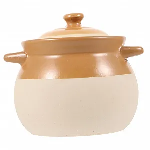 Кастрюля керамическая с крышкой термостойкая винтажная - Фото 1