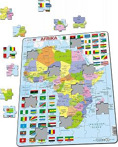 Пазл Larsen K13 Afrika Politische Karte 70 елементів Рамочний без коробки synthetic.ua - Фото 1