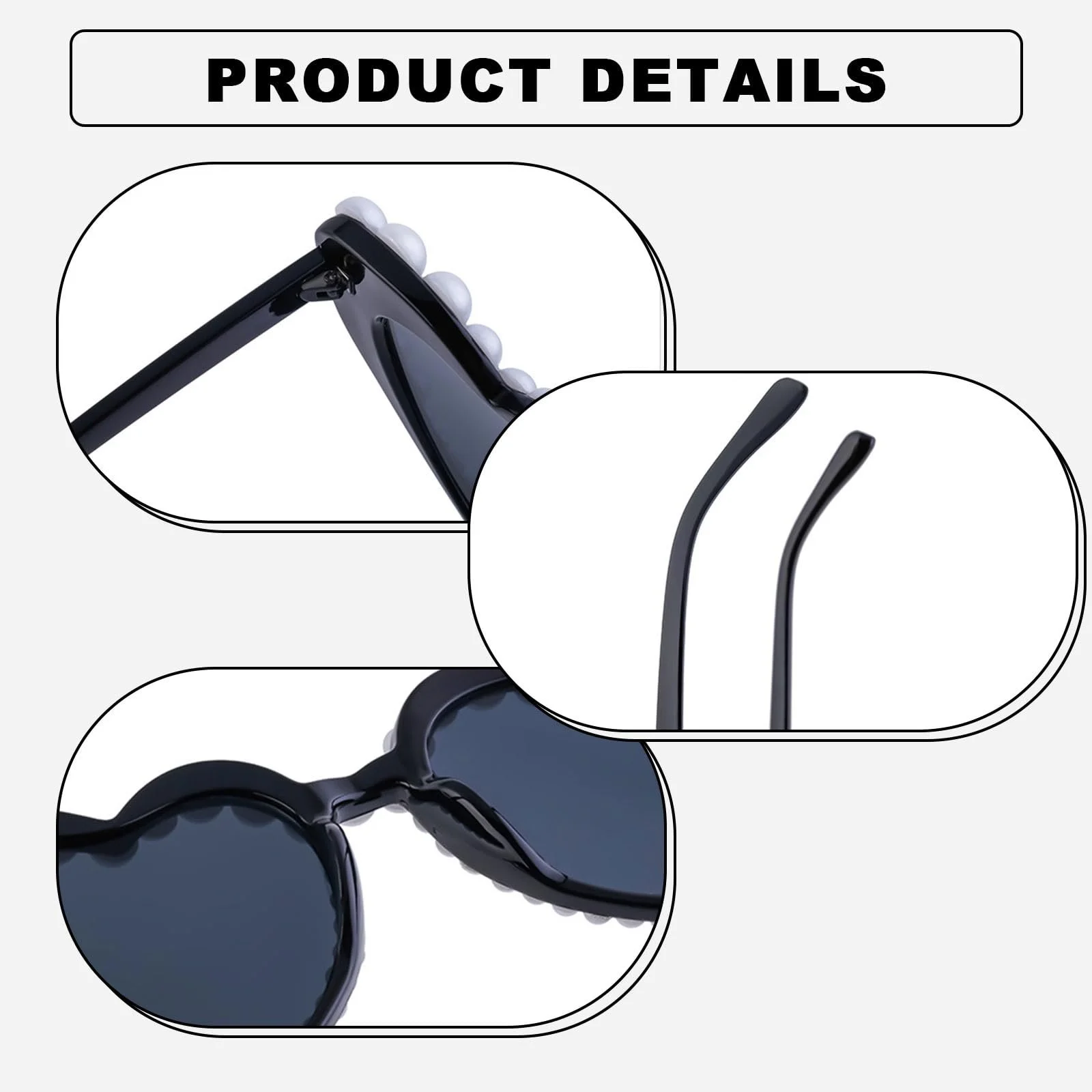 Сонцезахисні окуляри Серце Перламутрові 2 шт, фото №3