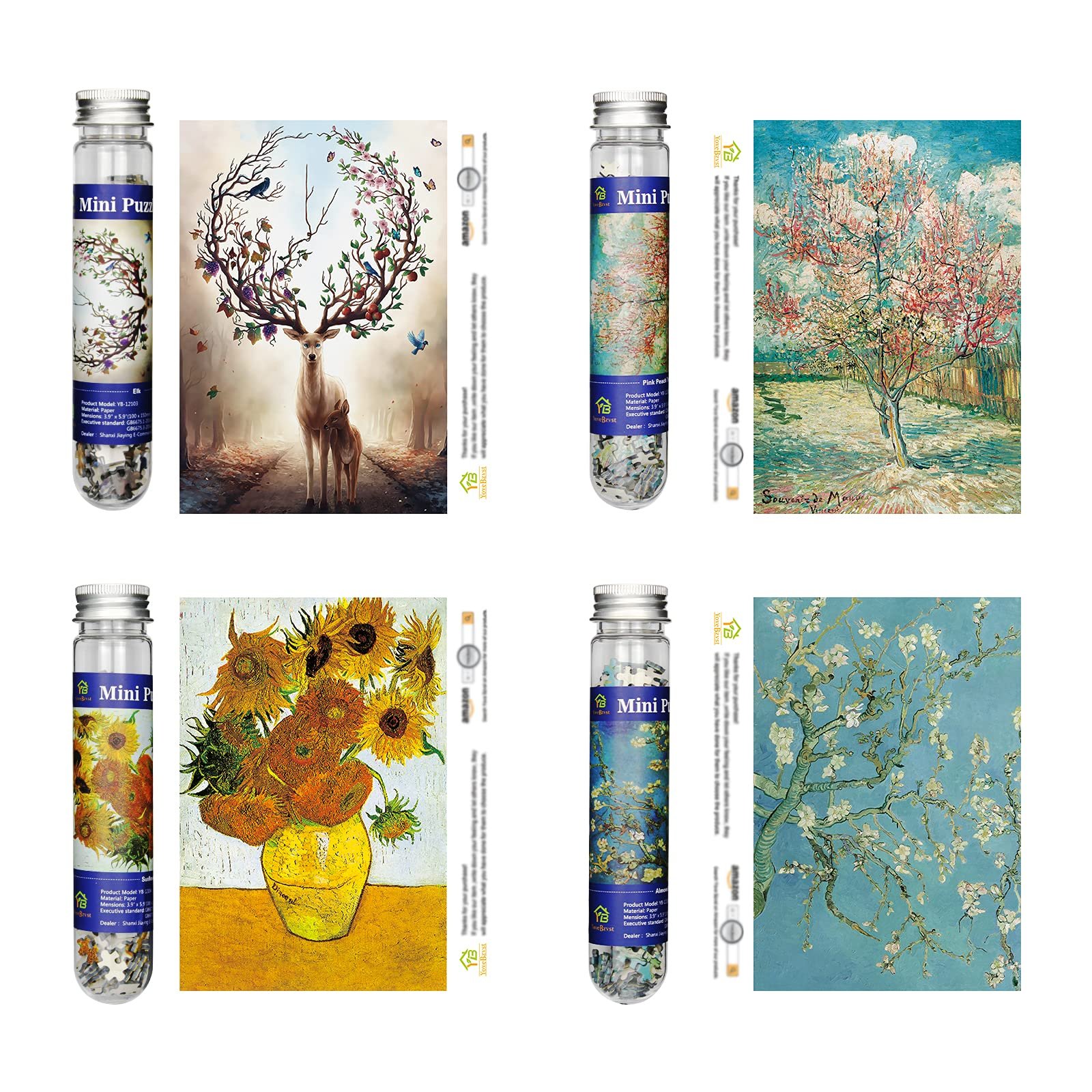 Набір міні-пазлів Micro Jigsaw Puzzles 8 шт. по 234 елементи 15х10 см, фото №3