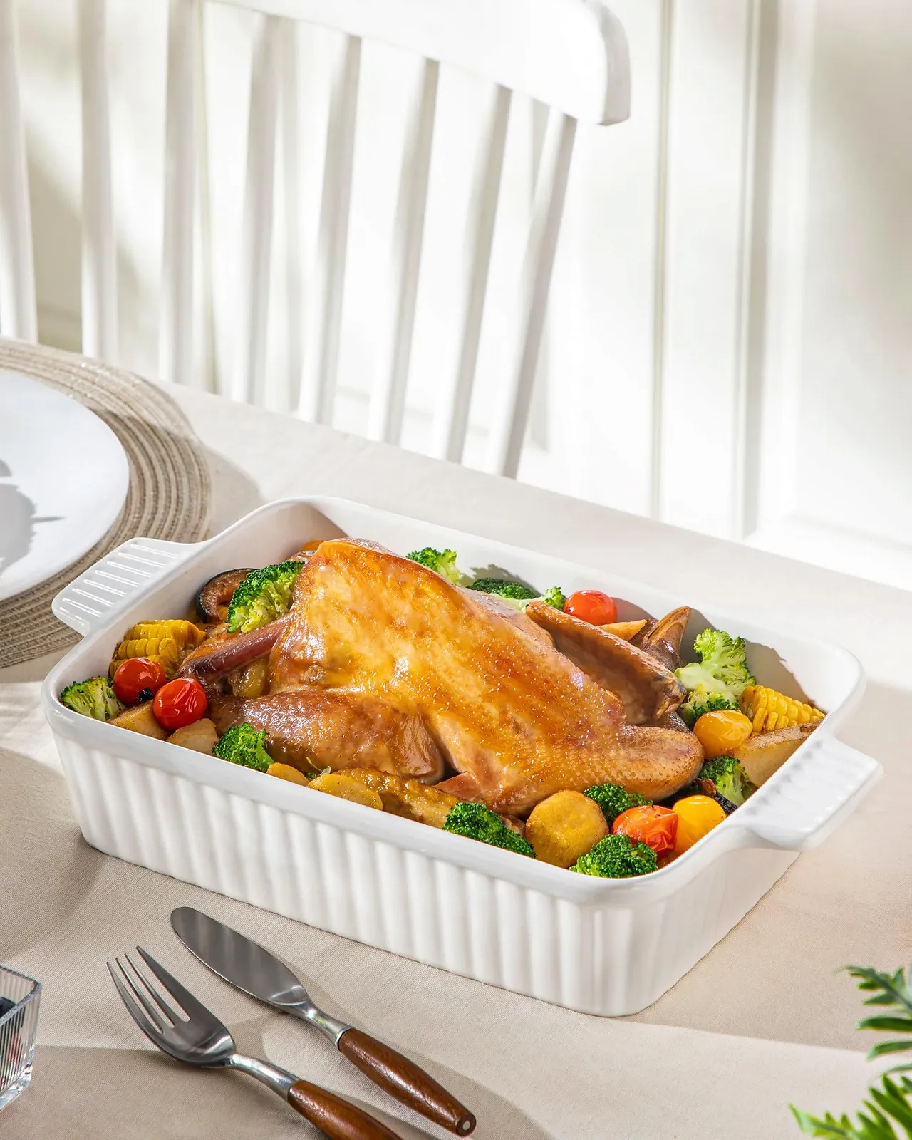 Форма для запекания MALACASA Bake.Bake 4.2 л 39.6 x 23 x 8 см керамическая глубокая с ручками, фото №9 Форма для запекания MALACASA Bake.Bake 4.2 л 39.6 x 23 x 8 см керамическая глубокая с ручками, фото №9