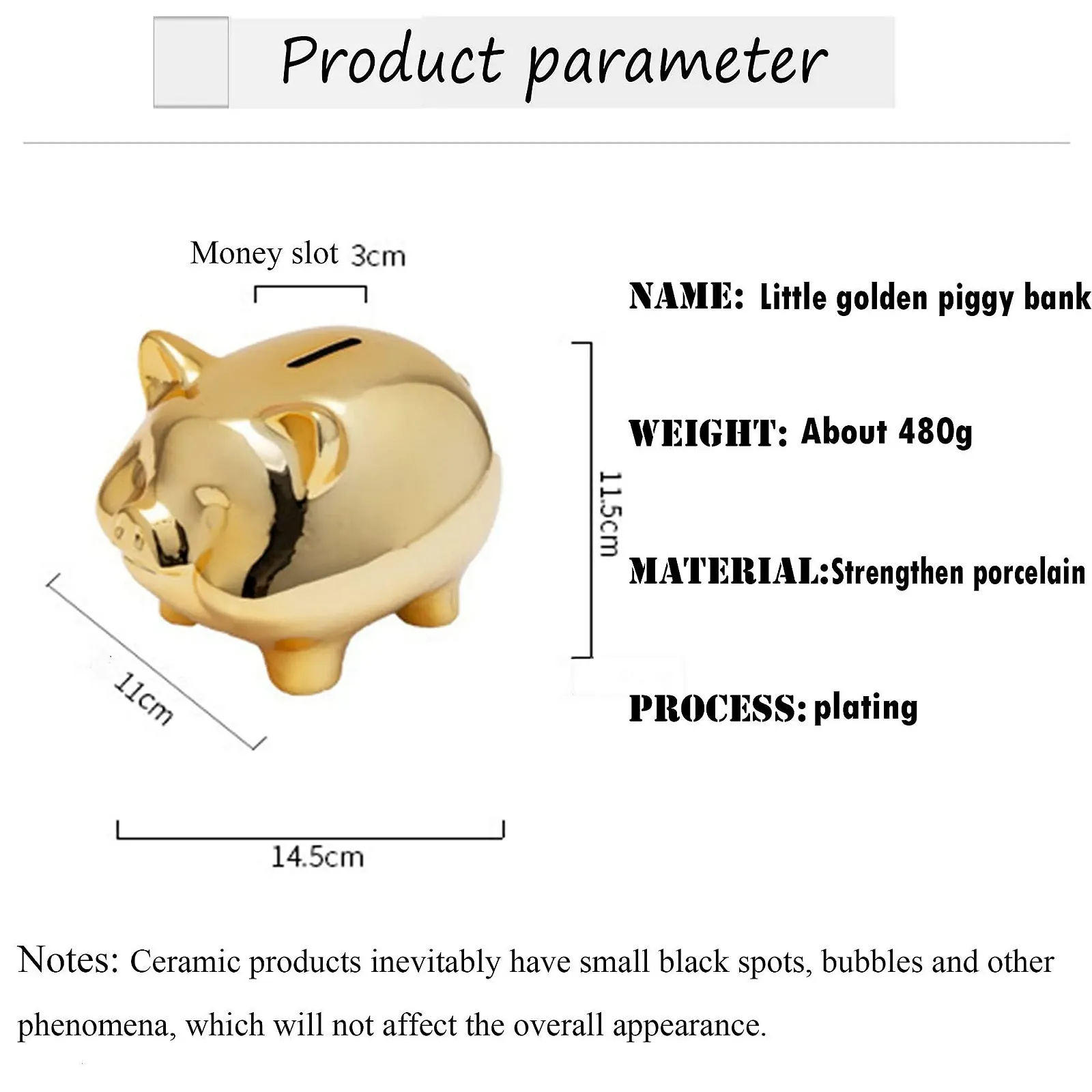 Скарбничка Lucky Pig Керамічна у формі поросяти, фото №5