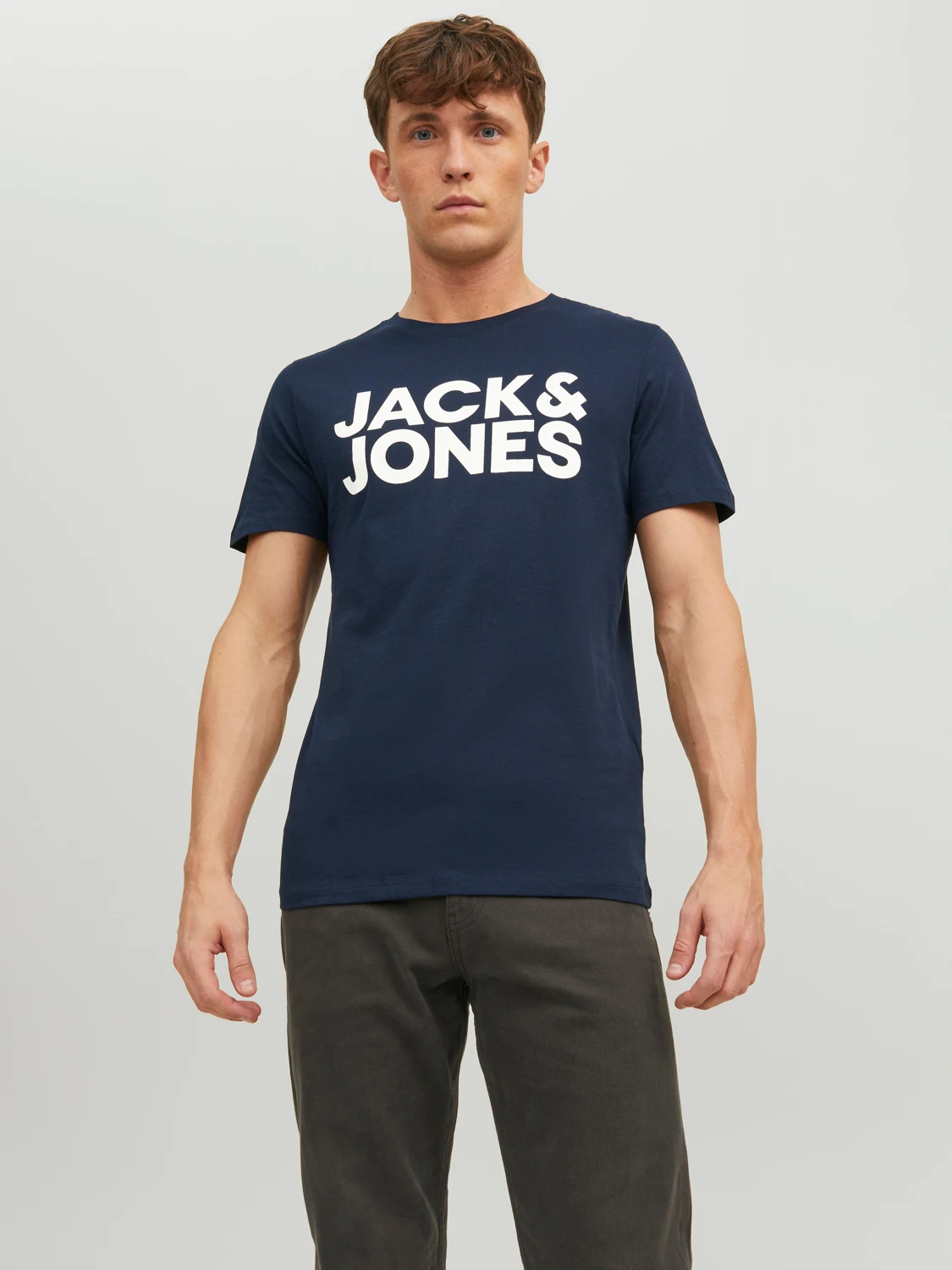 Футболка Jack & Jones LOGO TEE SS O-NECK NOOS 12151955 Tёмно-синий S, фото №1