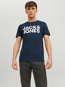 Футболка Jack & Jones LOGO TEE SS O-NECK NOOS 12151955 Темно-синій XL - Фото 1