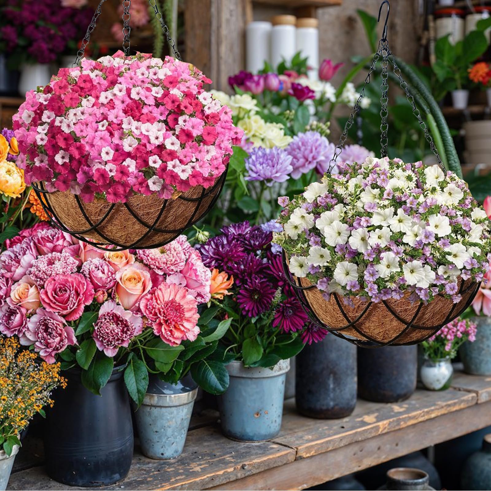 Підвісні кошики Набір з 4 шт. Coconut with Chain 21 cm, фото №5