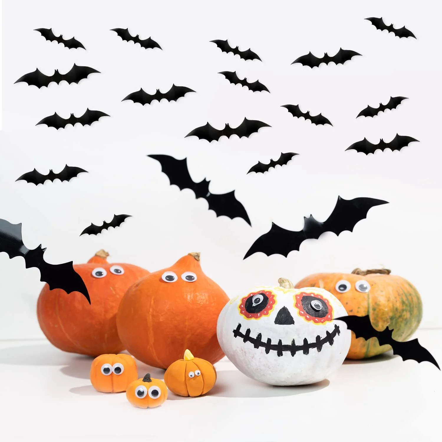 Наклейки на стіну SAVITA Halloween 3D Bat 56 шт. Чорний, фото №6