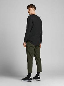 Футболка з довгими рукавами JJENOA TEE O-NECK LS NOOS 12190128--Fit:Relaxed Jack&Jones Чорний XL synthetic.ua - Фото 1