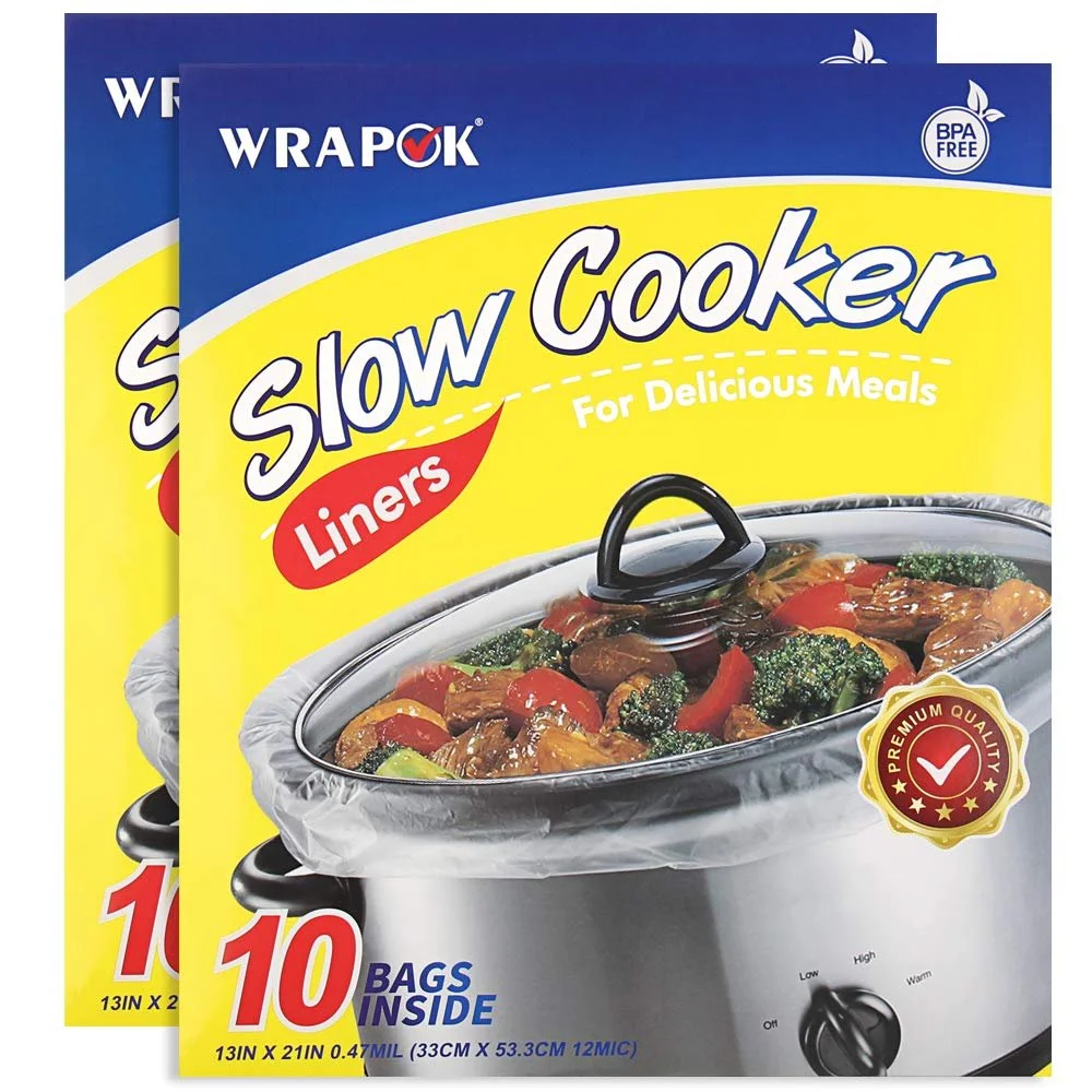 Мішки WRAPOK BPA Free для повільного приготування їжі або випікання Овальні чи Круглі Великі 33 x 53 см 3–8.5 Quarts - 2 упаковки (всього 20 мішків), фото №1