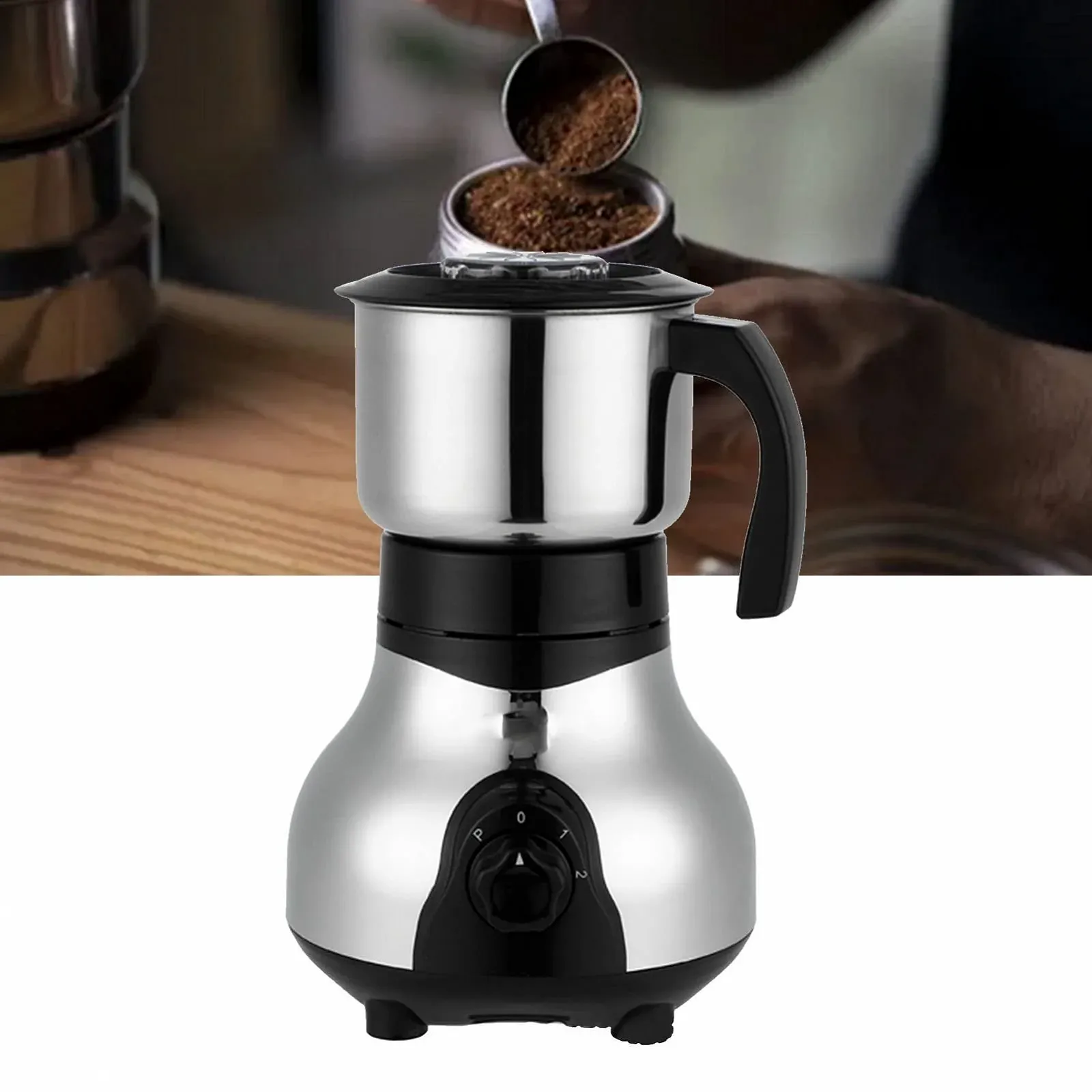 Електрична кавомолка Topyond для домашнього використання, нержавіюча сталь, для кавових зерен, спецій, горіхів, трав, зерен, 300 Вт, EU Plug, 220 В, фото №5