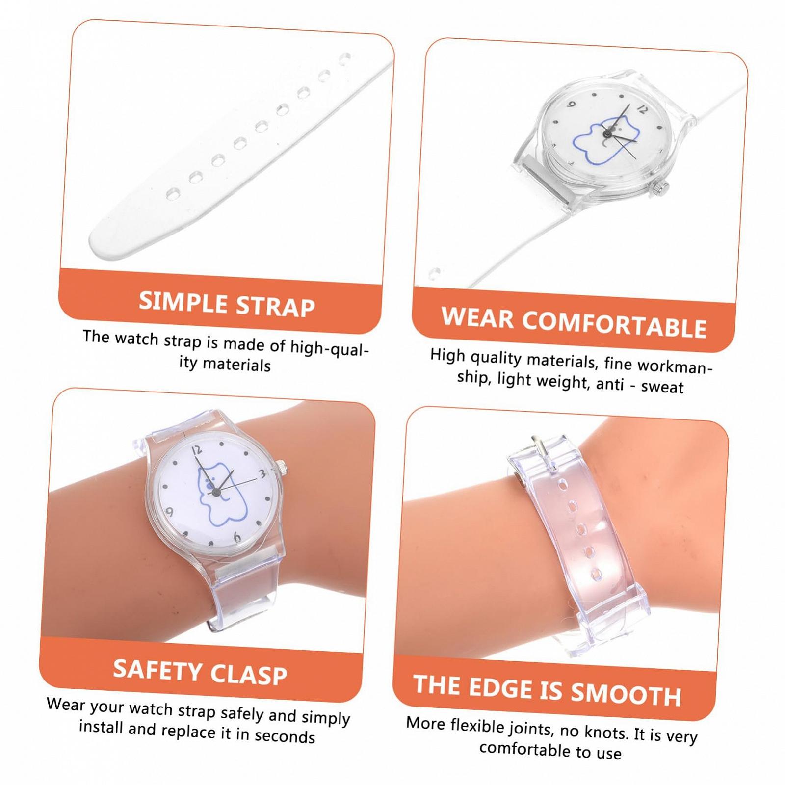 Годинник жіночий PartyKindom Кварцовий Прозорий Силіконовий ремінець, фото №7 Годинник жіночий PartyKindom Кварцовий Прозорий Силіконовий ремінець, фото №7