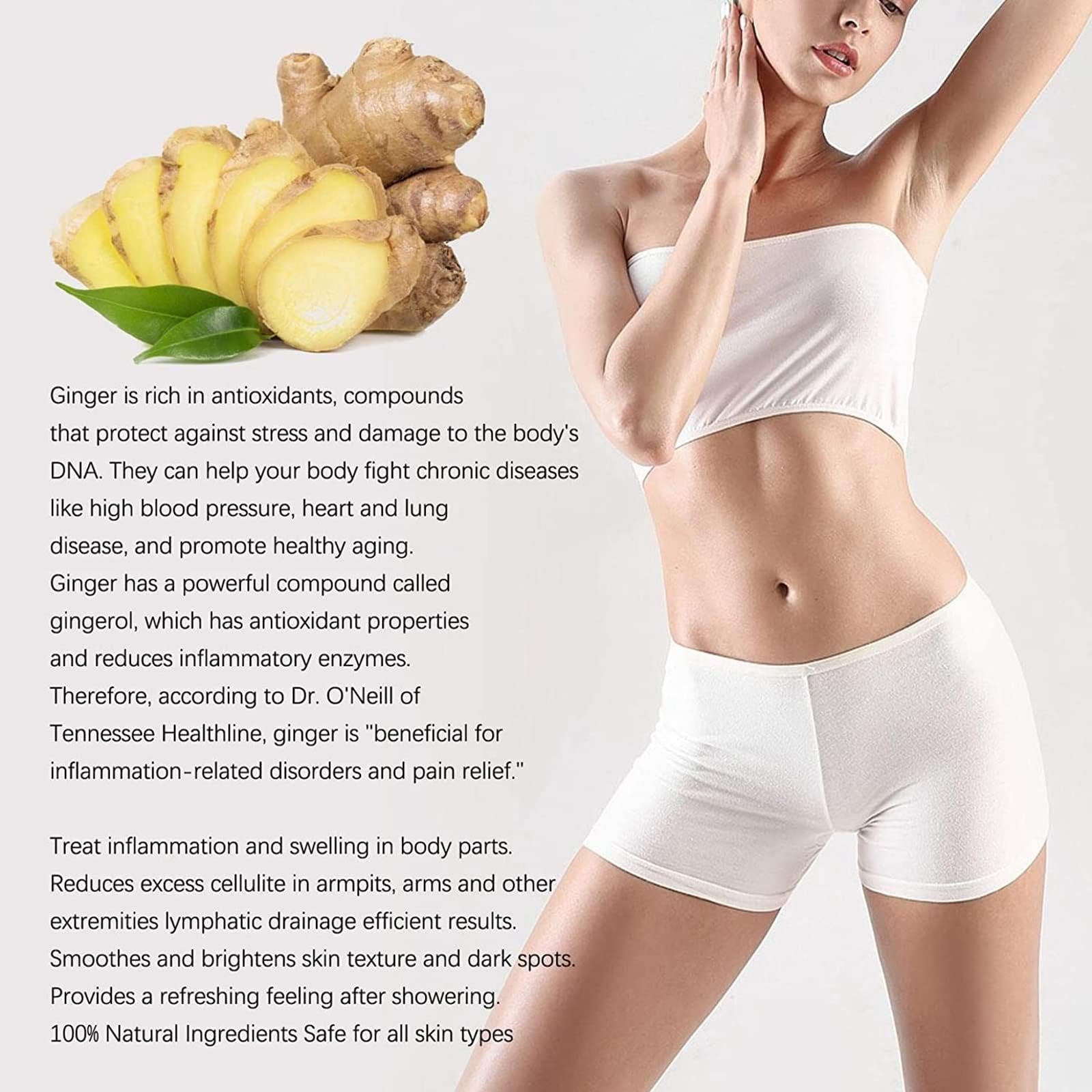 Гель для душу Lymphatic Detox Ginger Herbal Natural Organic Moisturizing Refreshing Slimming, фото №5