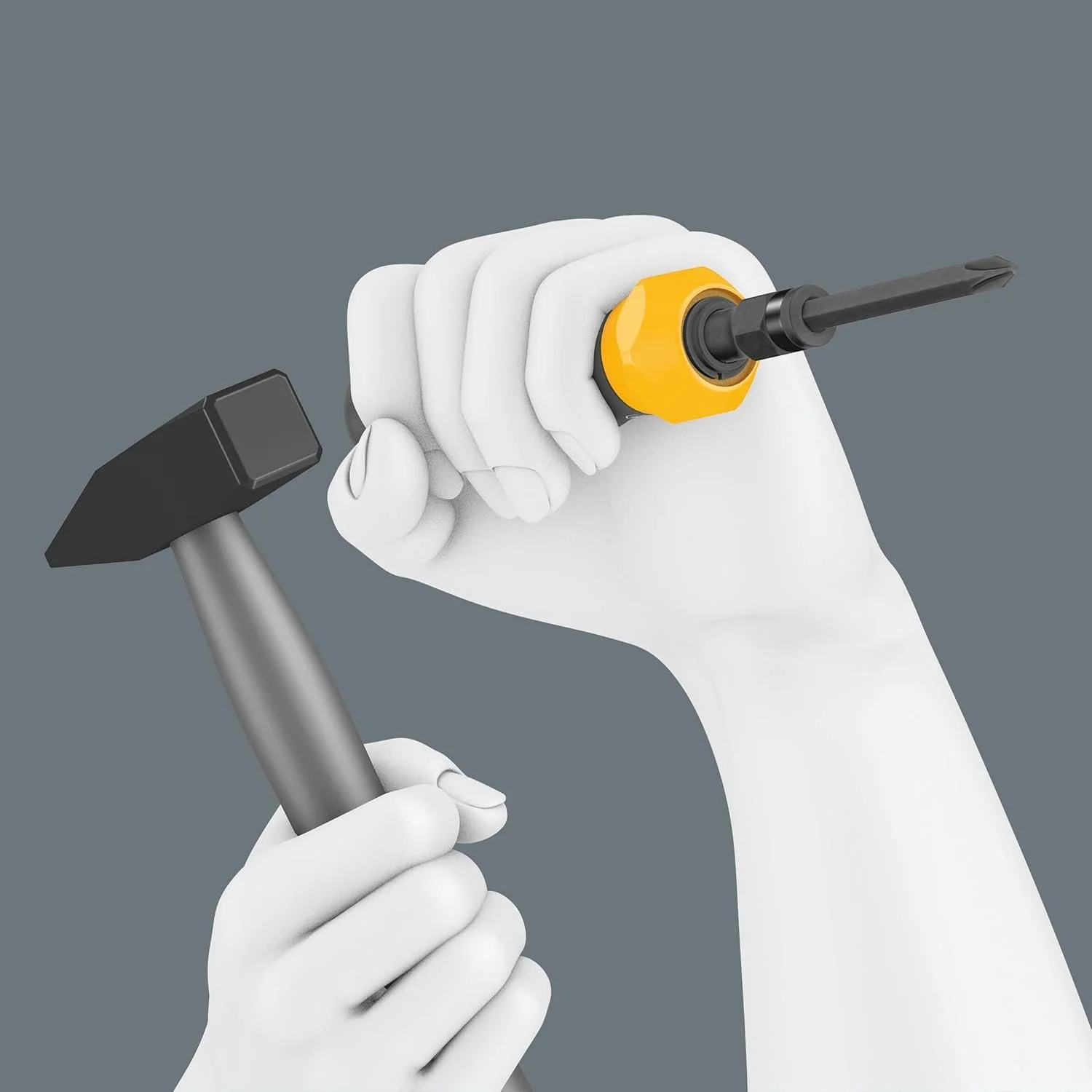 Ударно-поворотная отвертка Wera Kraftform Kompakt 900 Set 1 Черный, фото №4