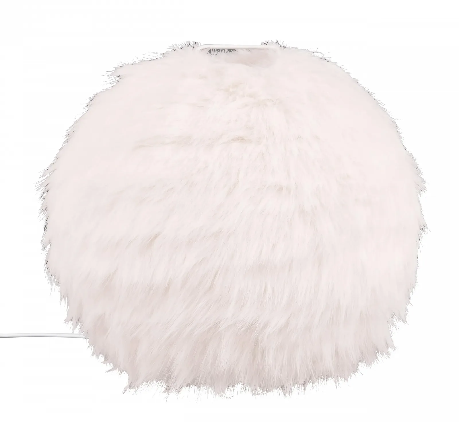 Настільна лампа Reality Leuchten Furry R51581001 Матовий білий метал Білий плюшевий абажур 1x E14 Білий, фото №1